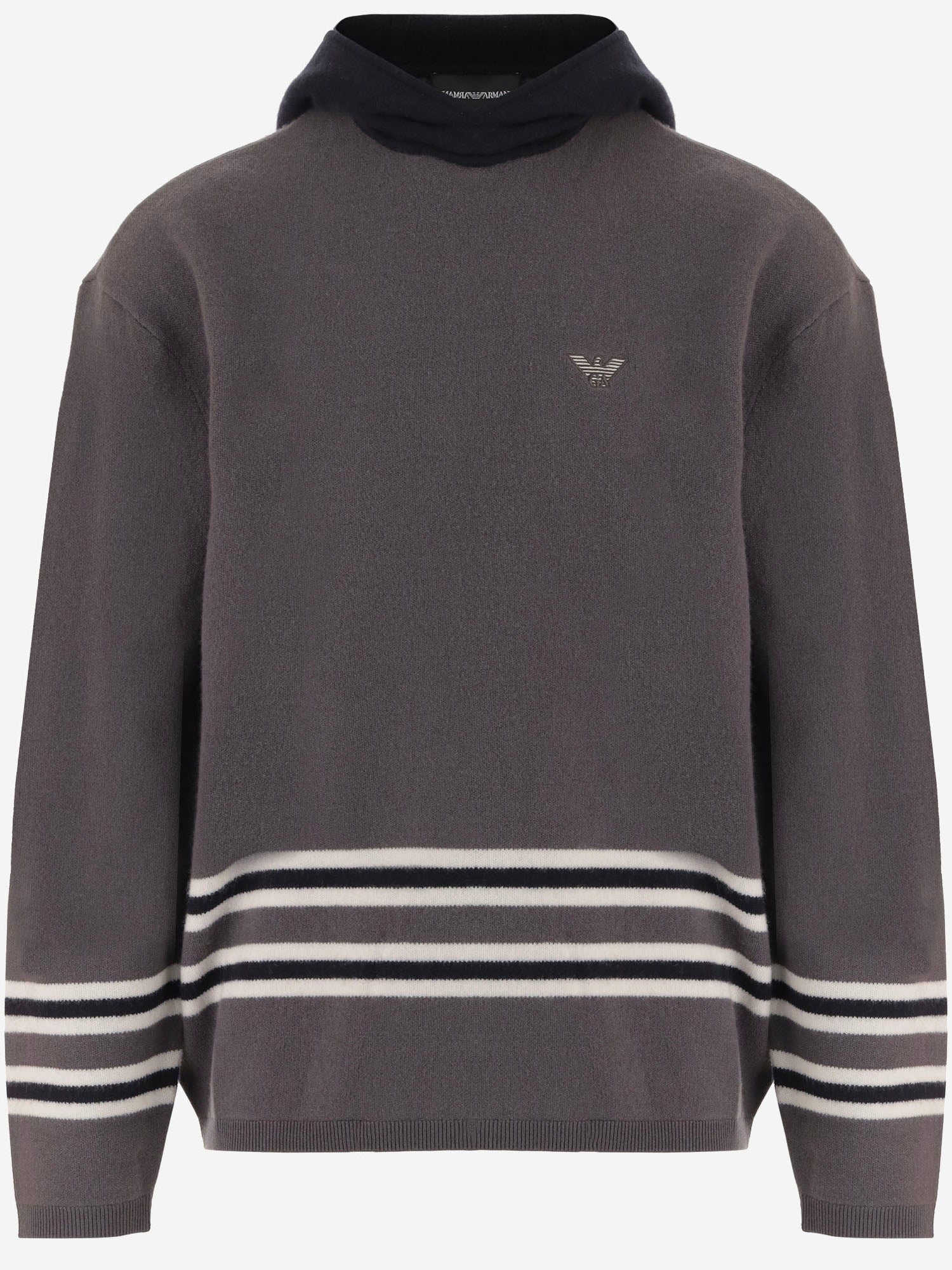 MAGLIONE IN LANA VERGINE CON CAPPUCCIO EM006285 AF18099M8052 EMPORIO ARMANI 