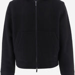GIACCA IN LANA E COTONE CON CAPPUCCIO E ZIP EM006436 AF29844UC001 EMPORIO ARMANI 