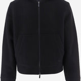 GIACCA IN LANA E COTONE CON CAPPUCCIO E ZIP EM006436 AF29844UC001 EMPORIO ARMANI 