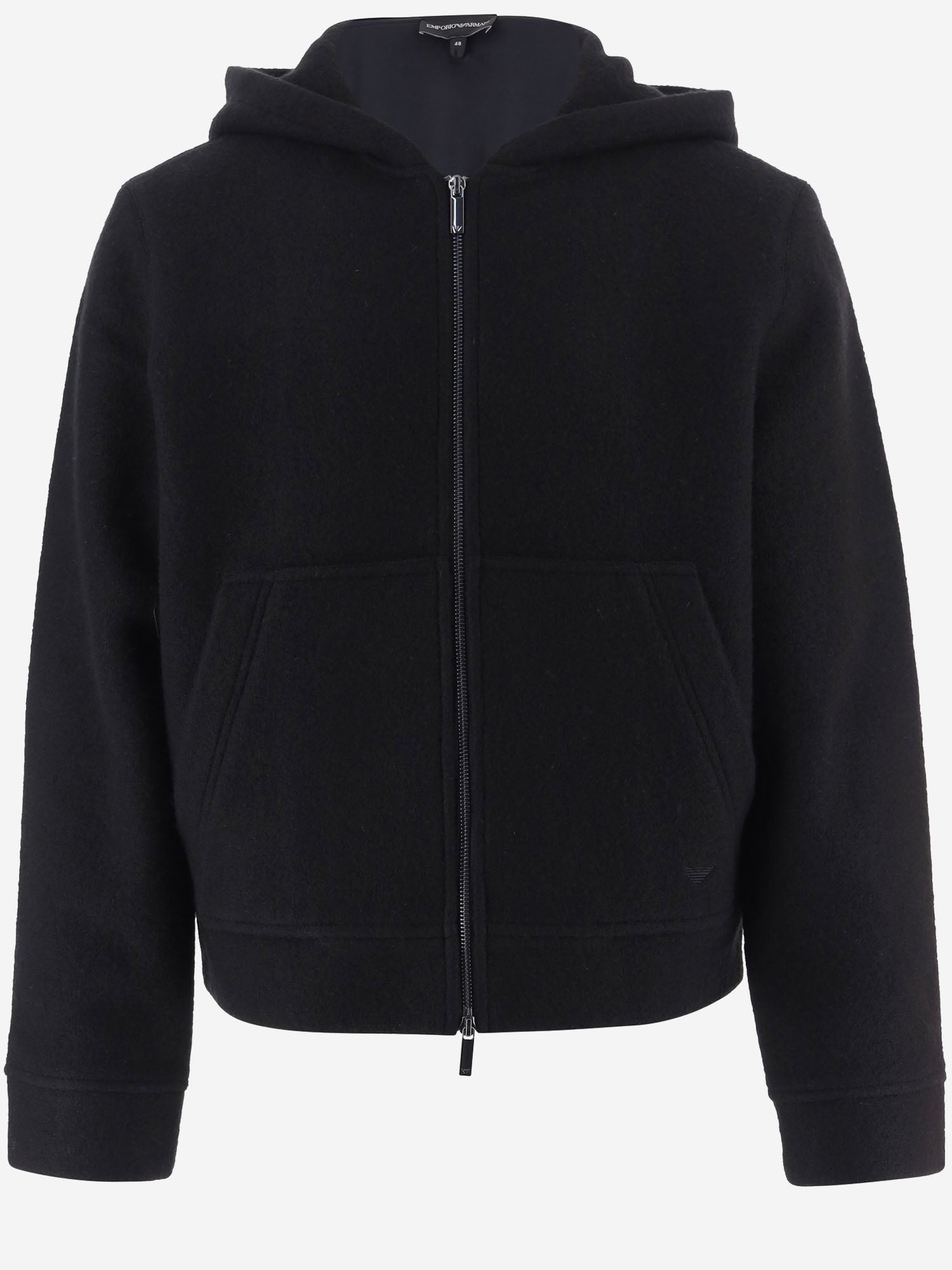 GIACCA IN LANA E COTONE CON CAPPUCCIO E ZIP EM006436 AF29844UC001 EMPORIO ARMANI 