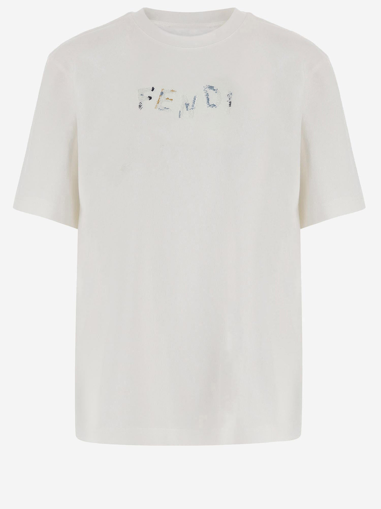 T-SHIRT IN COTONE CON LOGO FY1319 AUOBF0H0G FENDI 
