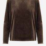 MAGLIA A MANICHE LUNGHE IN VELLUTO STRETCH 0928 1647MORO F.IT 