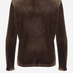 MAGLIA A MANICHE LUNGHE IN VELLUTO STRETCH 0928 1647MORO F.IT 