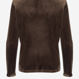 MAGLIA A MANICHE LUNGHE IN VELLUTO STRETCH 0928 1647MORO F.IT 