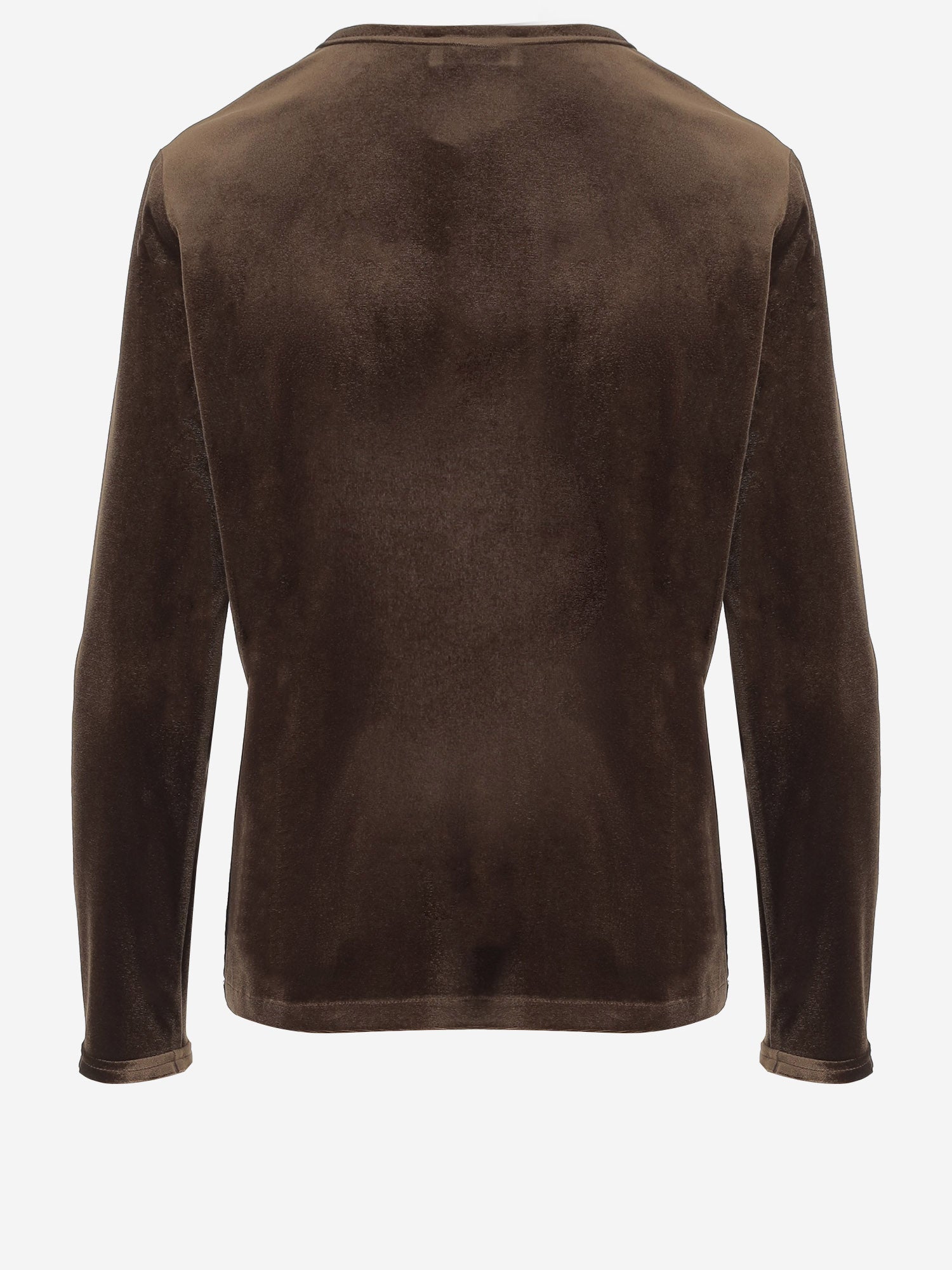 MAGLIA A MANICHE LUNGHE IN VELLUTO STRETCH 0928 1647MORO F.IT 