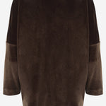 MAGLIA A MANICHE LUNGHE IN VELLUTO STRETCH 3092 1647MORO F.IT 