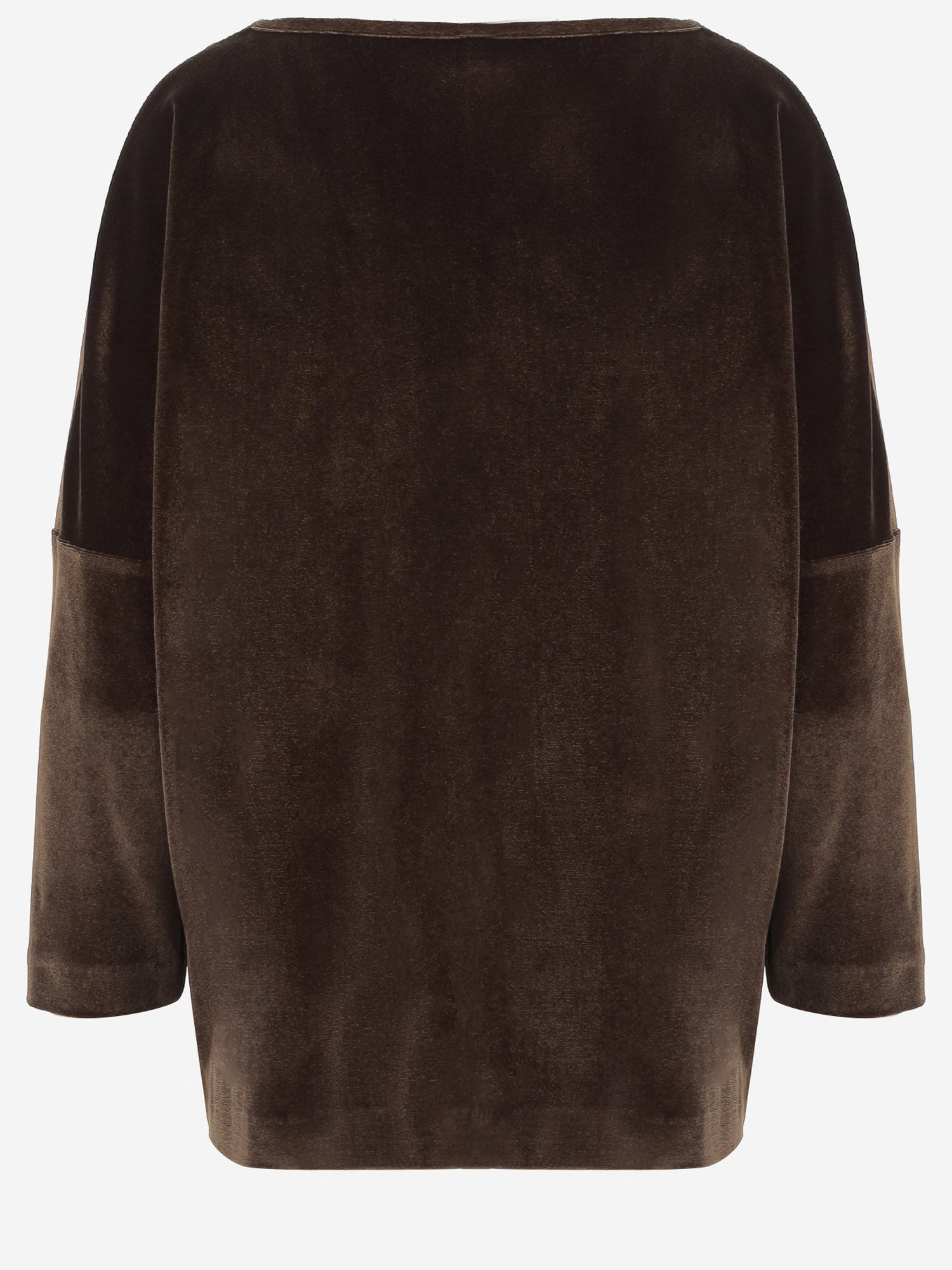 MAGLIA A MANICHE LUNGHE IN VELLUTO STRETCH 3092 1647MORO F.IT 