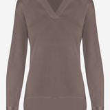 CAMICIA IN SETA STRETCH 4636 2094TAUPE F.IT 