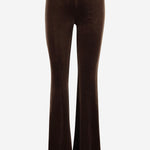 PANTALONI IN VELLUTO STRETCH CON GAMBA SVASATA 4701 1647MORO F.IT 