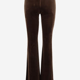 PANTALONI IN VELLUTO STRETCH CON GAMBA SVASATA 4701 1647MORO F.IT 