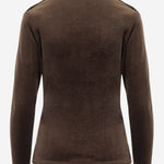 MAGLIA INCROCIATA IN VELLUTO STRETCH 4779 1647MORO F.IT 