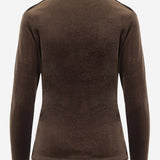 MAGLIA INCROCIATA IN VELLUTO STRETCH 4779 1647MORO F.IT 
