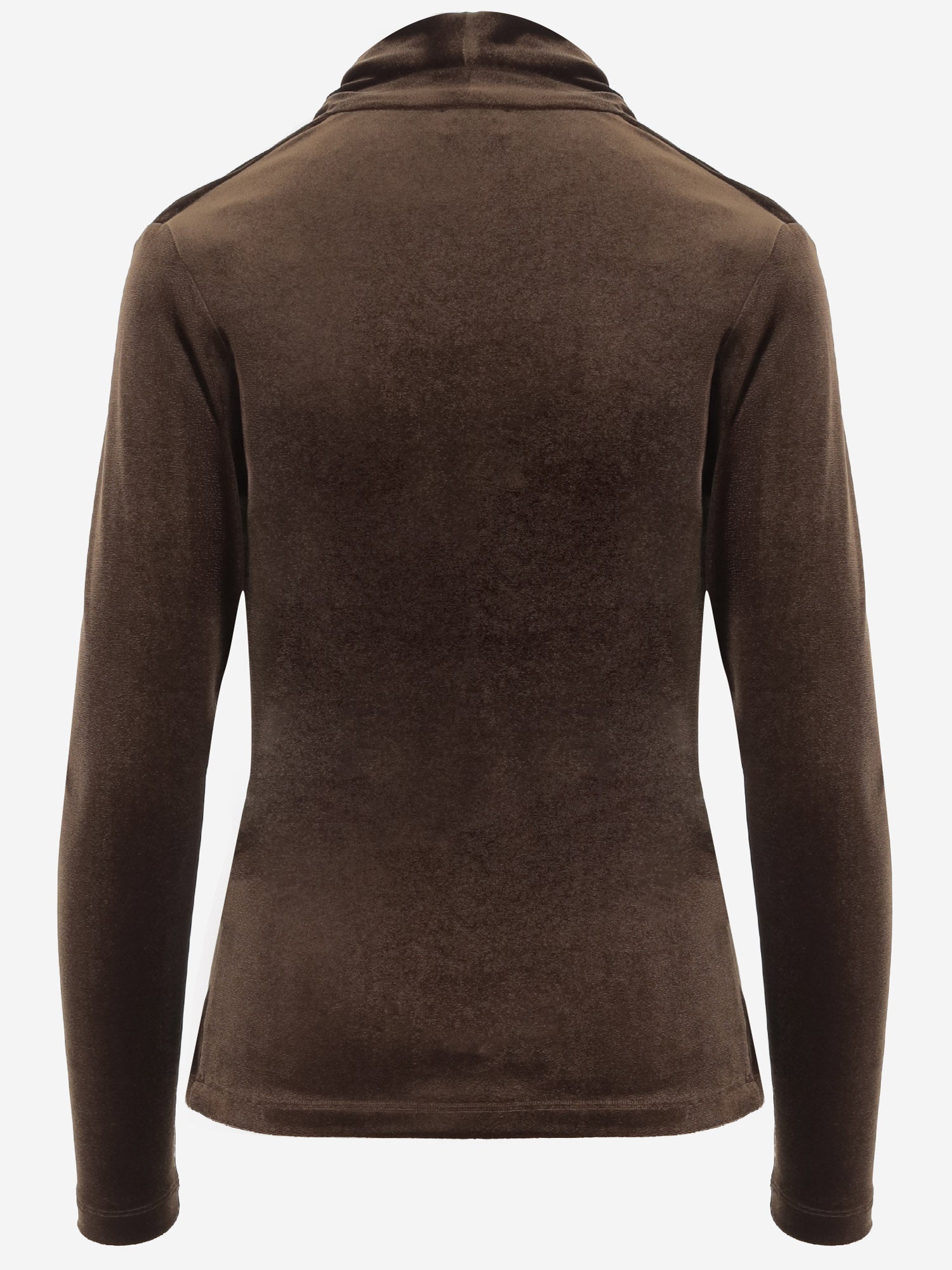 MAGLIA INCROCIATA IN VELLUTO STRETCH 4779 1647MORO F.IT 