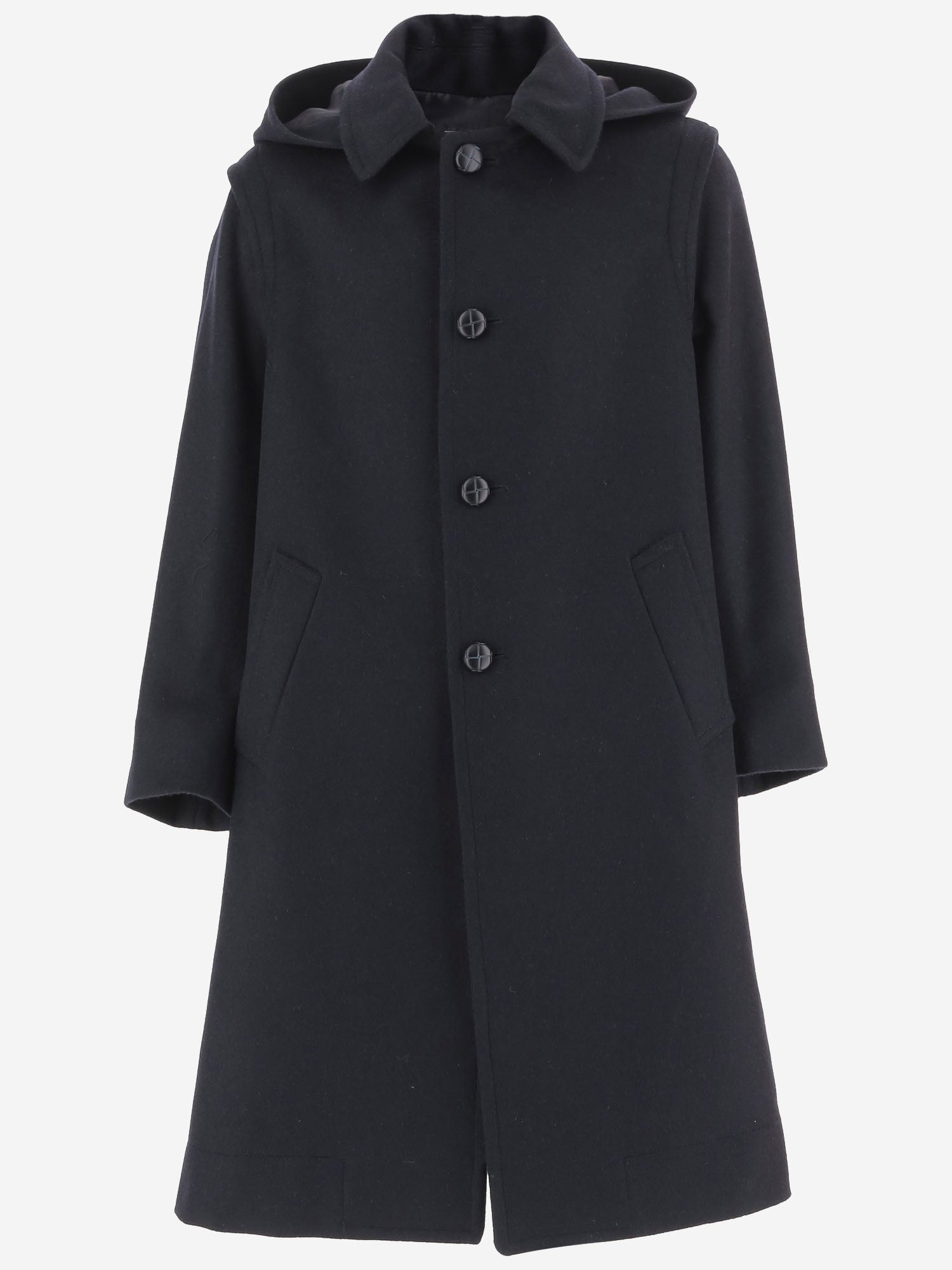 CAPPOTTO LODEN IN LANA CON CAPPUCCIO LODEN NAVY FRIKI KIDS 