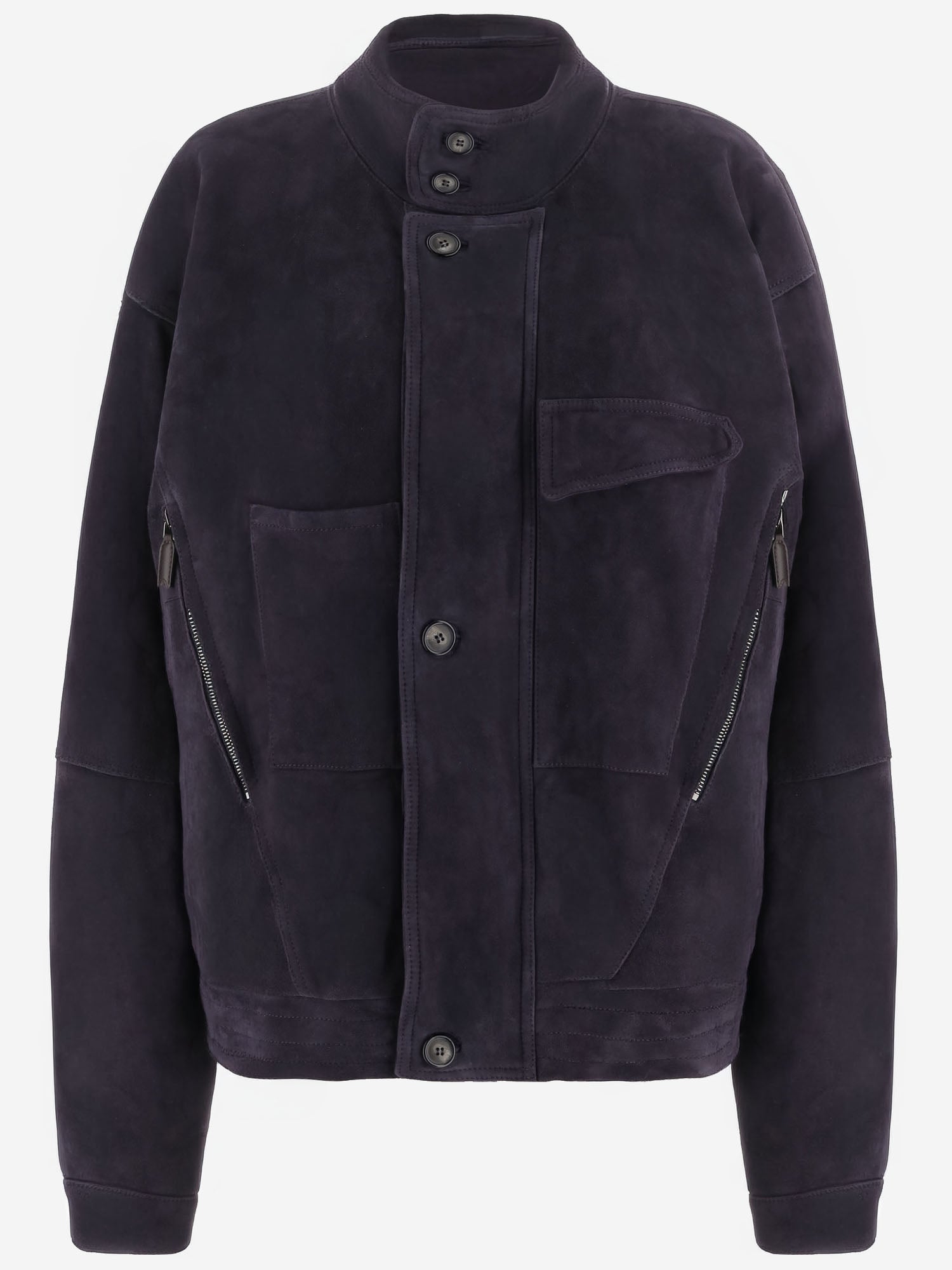 GIUBBOTTO IN CAMOSCIO CON COLLO ALTO E BOTTONI GM004407 AF30029UA140 GIORGIO ARMANI 