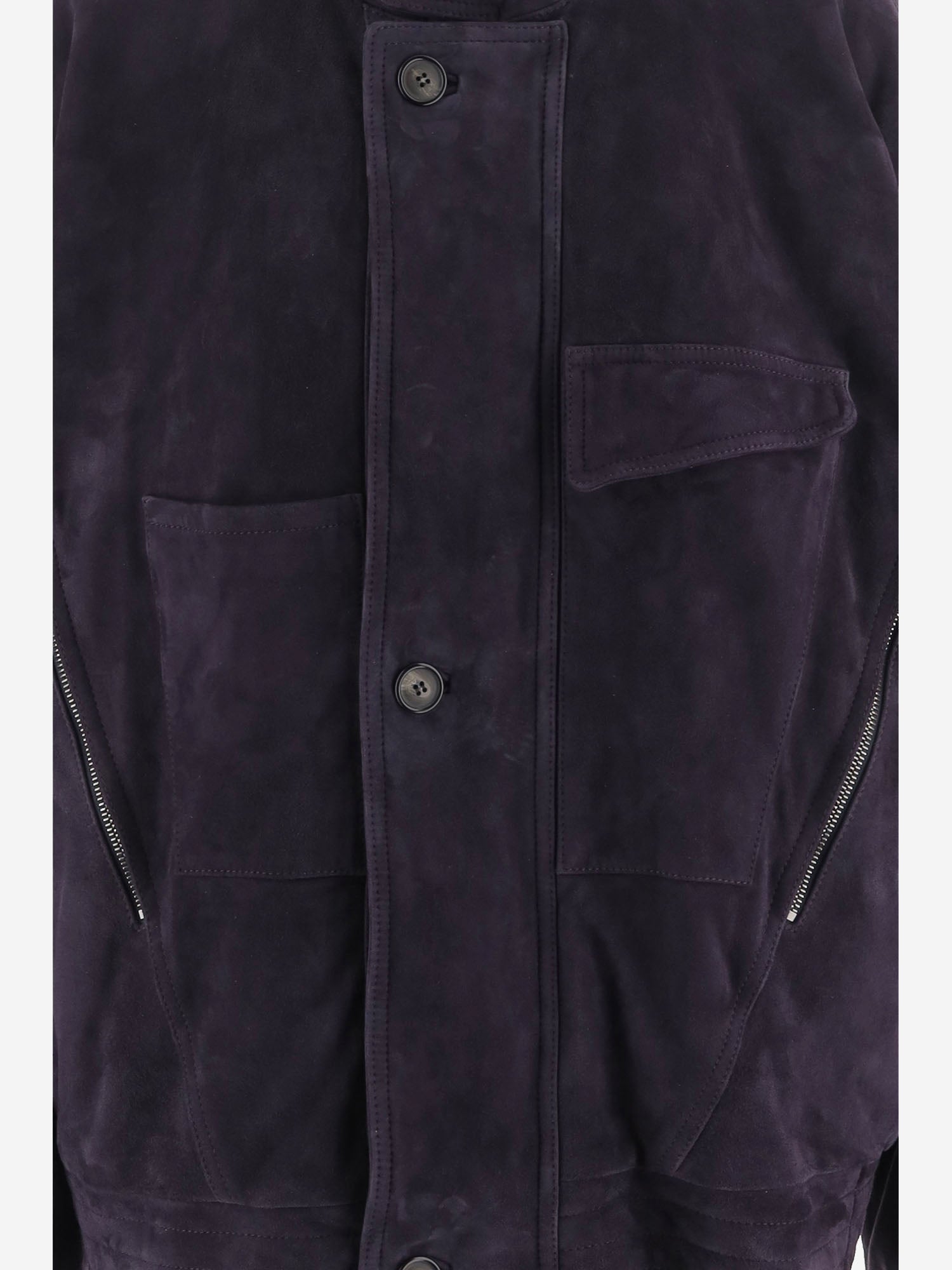 GIUBBOTTO IN CAMOSCIO CON COLLO ALTO E BOTTONI GM004407 AF30029UA140 GIORGIO ARMANI 