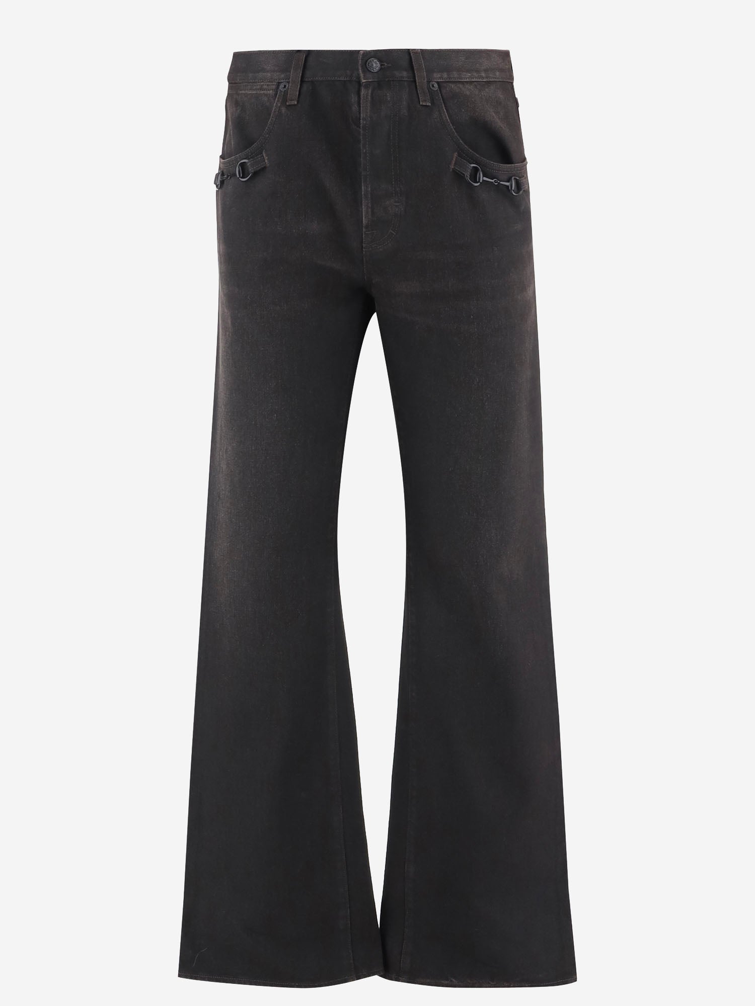 PANTALONI IN DENIM DI COTONECON MORSETTO 860844 XDDHM2028 GUCCI 