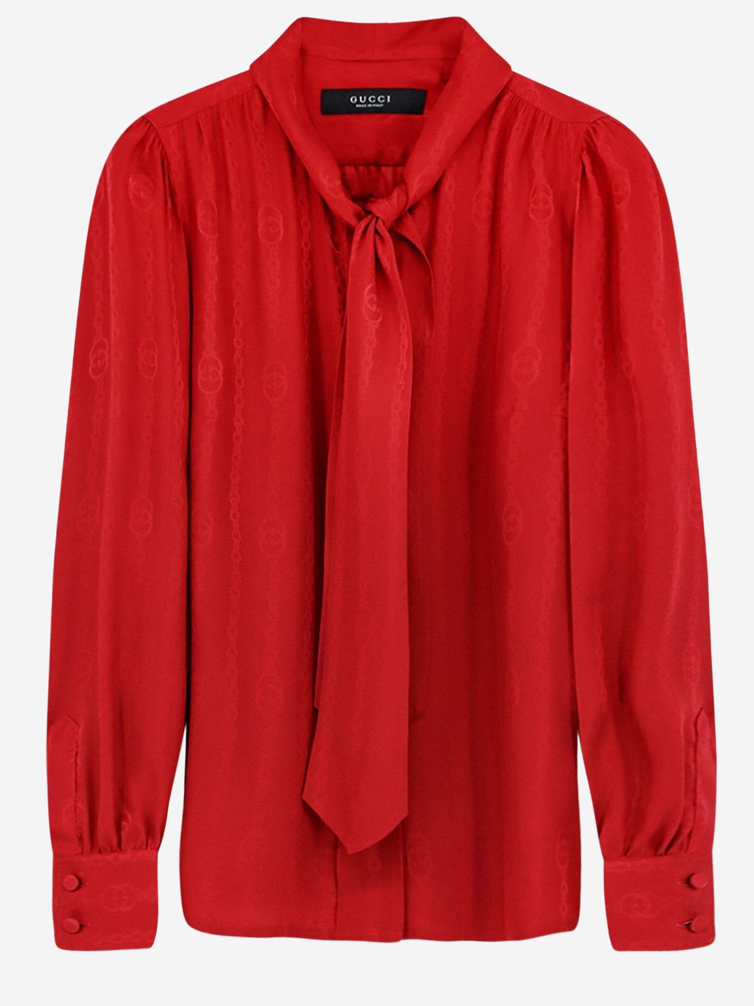 CAMICIA IN SETA JACQUARD CON CATENA INCROCIO GG 865102 ZAM486199 GUCCI 