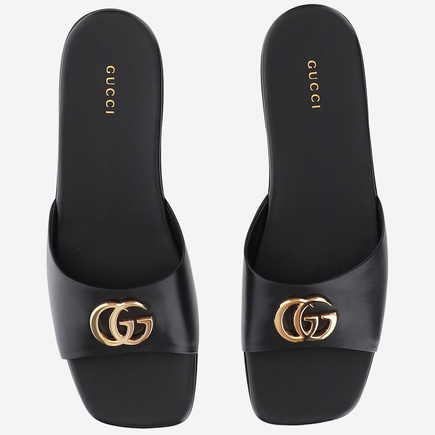 SANDALI SLIDER IN PELLE CON LOGO 870700 BKO001000 GUCCI 
