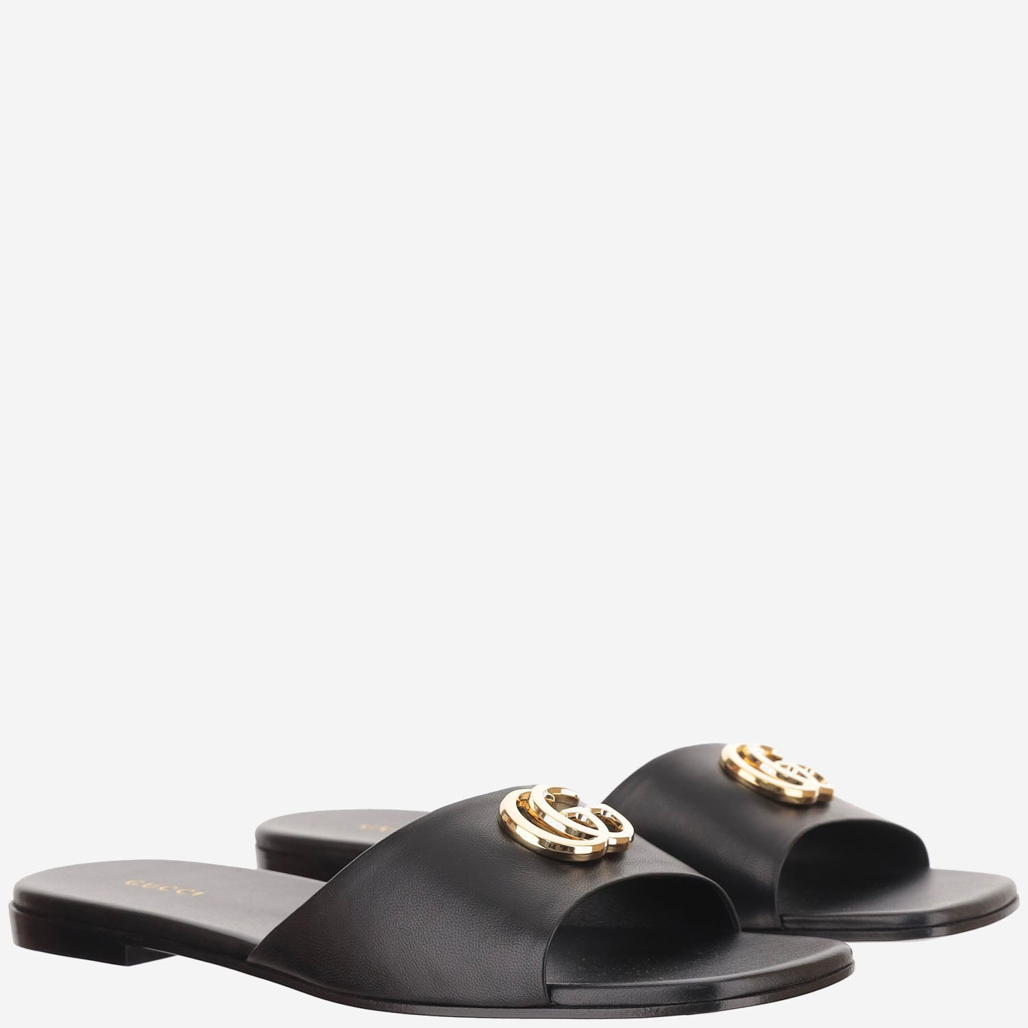 SANDALI SLIDER IN PELLE CON LOGO 870700 BKO001000 GUCCI 
