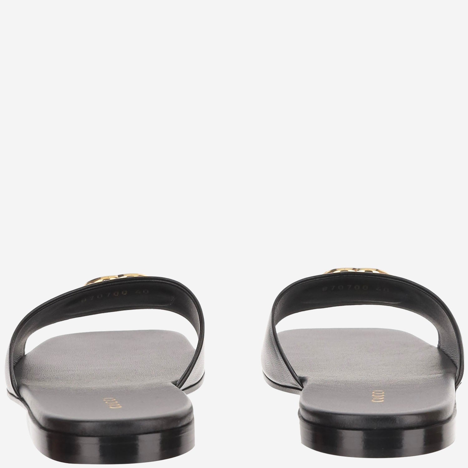 SANDALI SLIDER IN PELLE CON LOGO 870700 BKO001000 GUCCI 