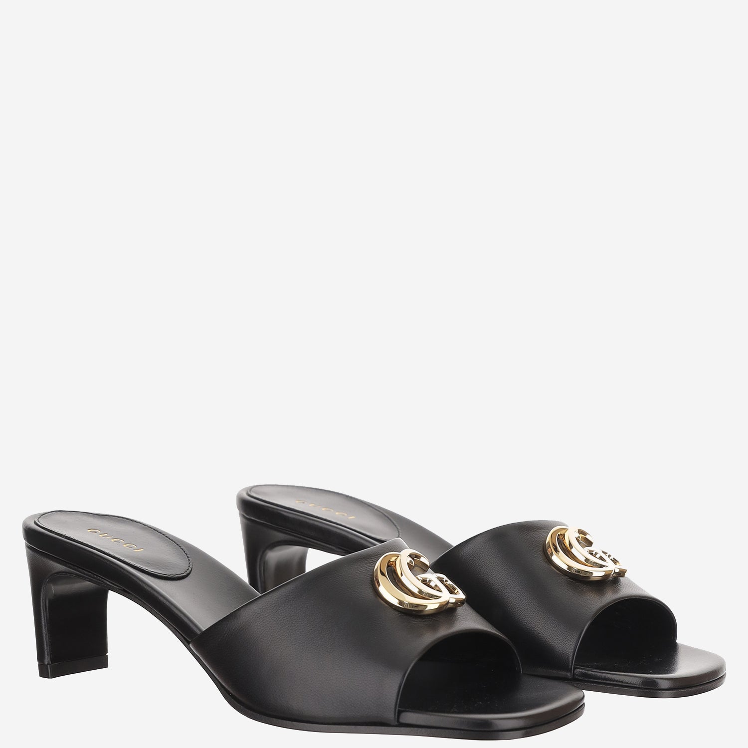 SANDALI SLIDER IN PELLE CON LOGO 871480 BKO001000 GUCCI 