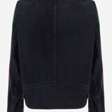 GIACCA BIKER IN COTONE CON WEB 872075 XDDHQ1000 GUCCI 