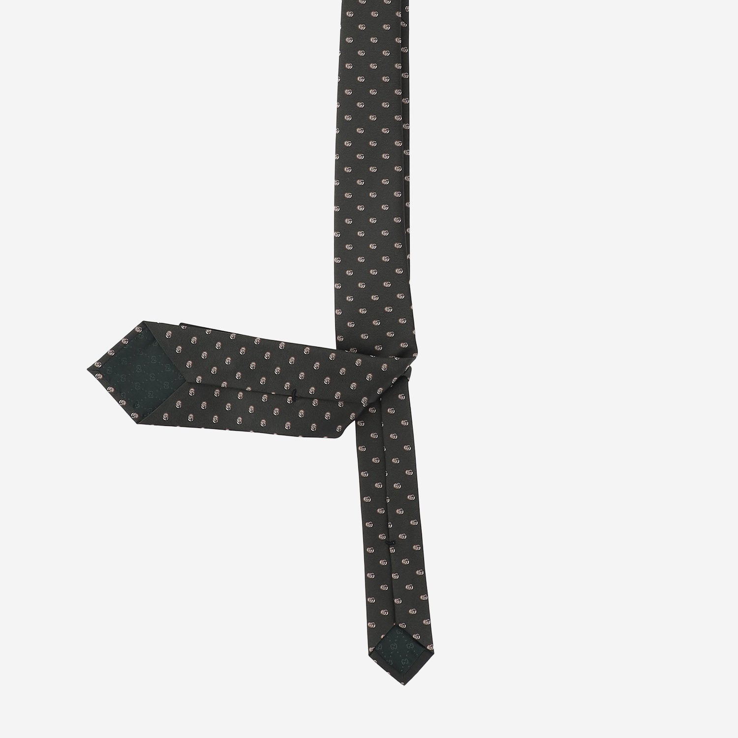 CRAVATTA IN JACQUARD DI SETA CON DOPPIA G 874112 4E0093175 GUCCI 