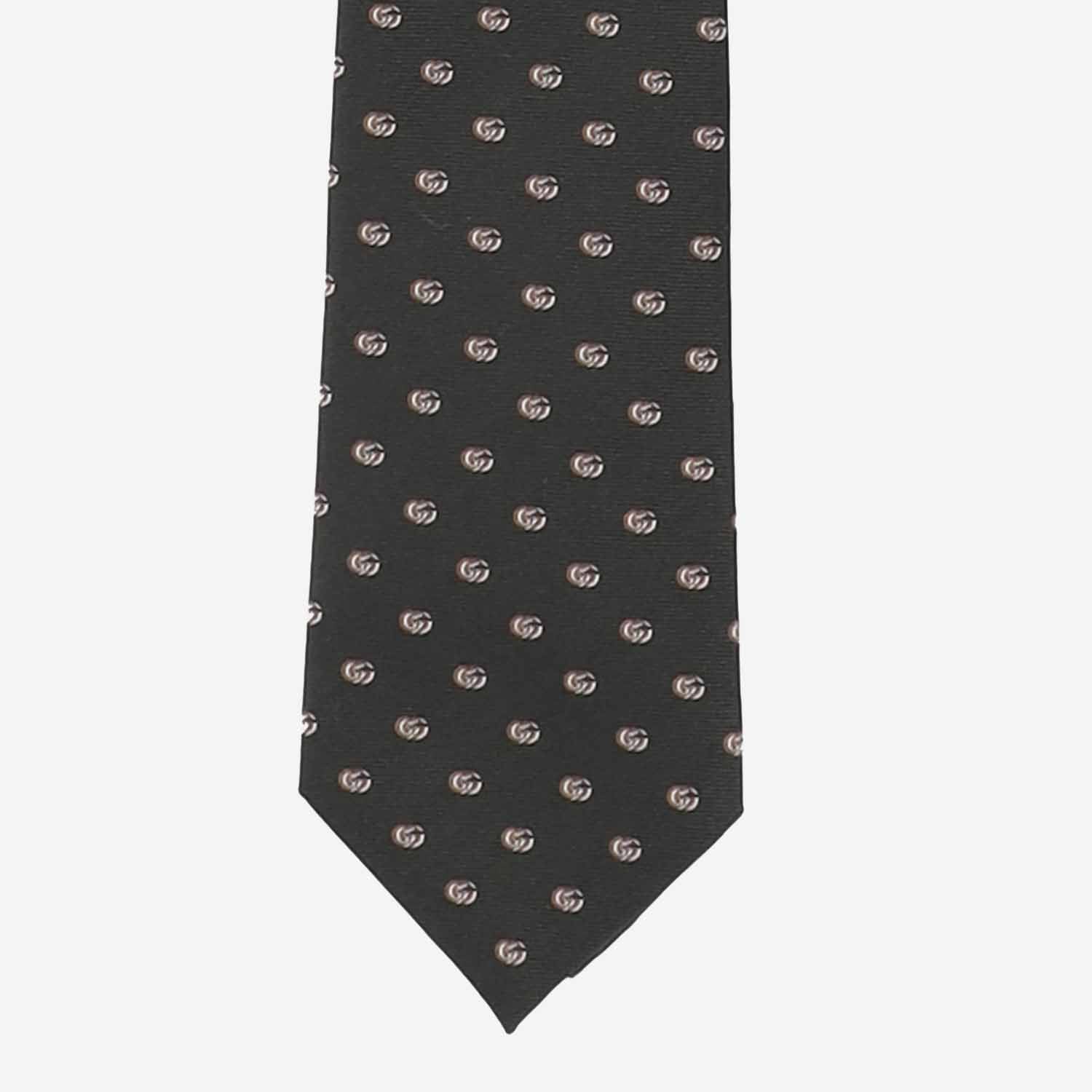 CRAVATTA IN JACQUARD DI SETA CON DOPPIA G 874112 4E0093175 GUCCI 