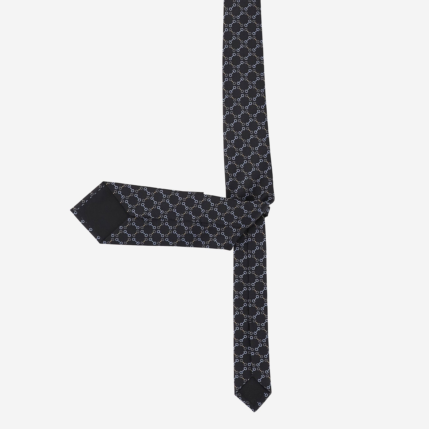 CRAVATTA IN SETA JACQUARD CON MORSETTO 874119 4E0091069 GUCCI 