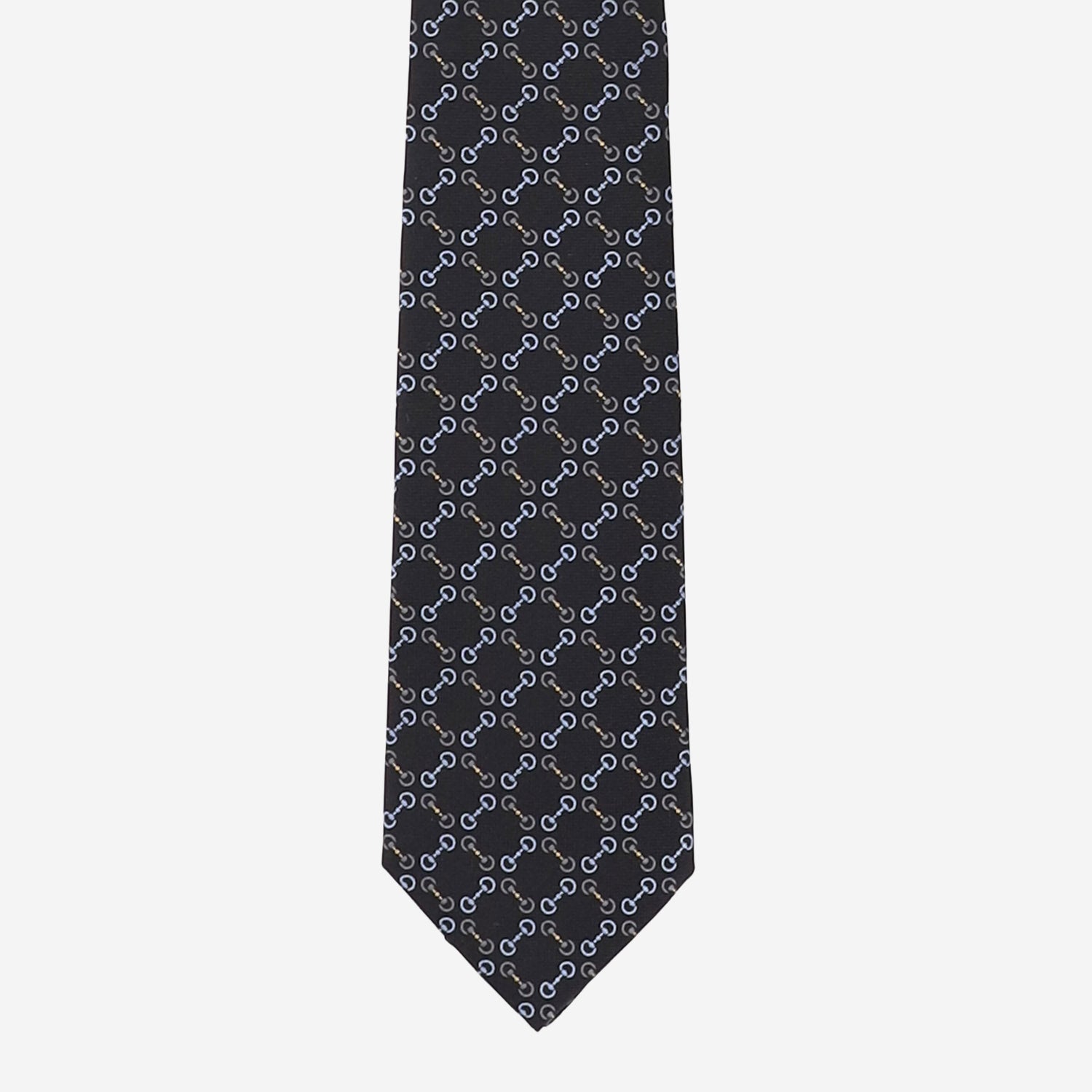 CRAVATTA IN SETA JACQUARD CON MORSETTO 874119 4E0091069 GUCCI 