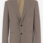 GIACCA MONOPETTO IN LANA A QUADRETTI 874604 ZAU809549 GUCCI 
