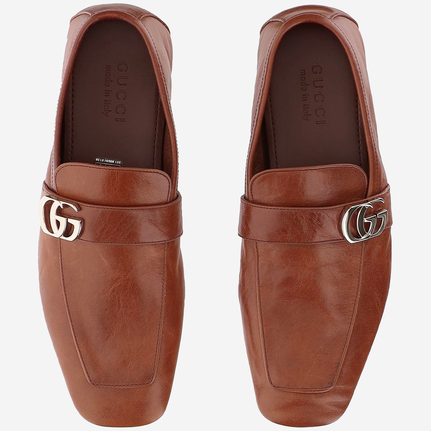 MOCASSINI IN PELLE CON LOGO 874811 AAGSG7608 GUCCI 