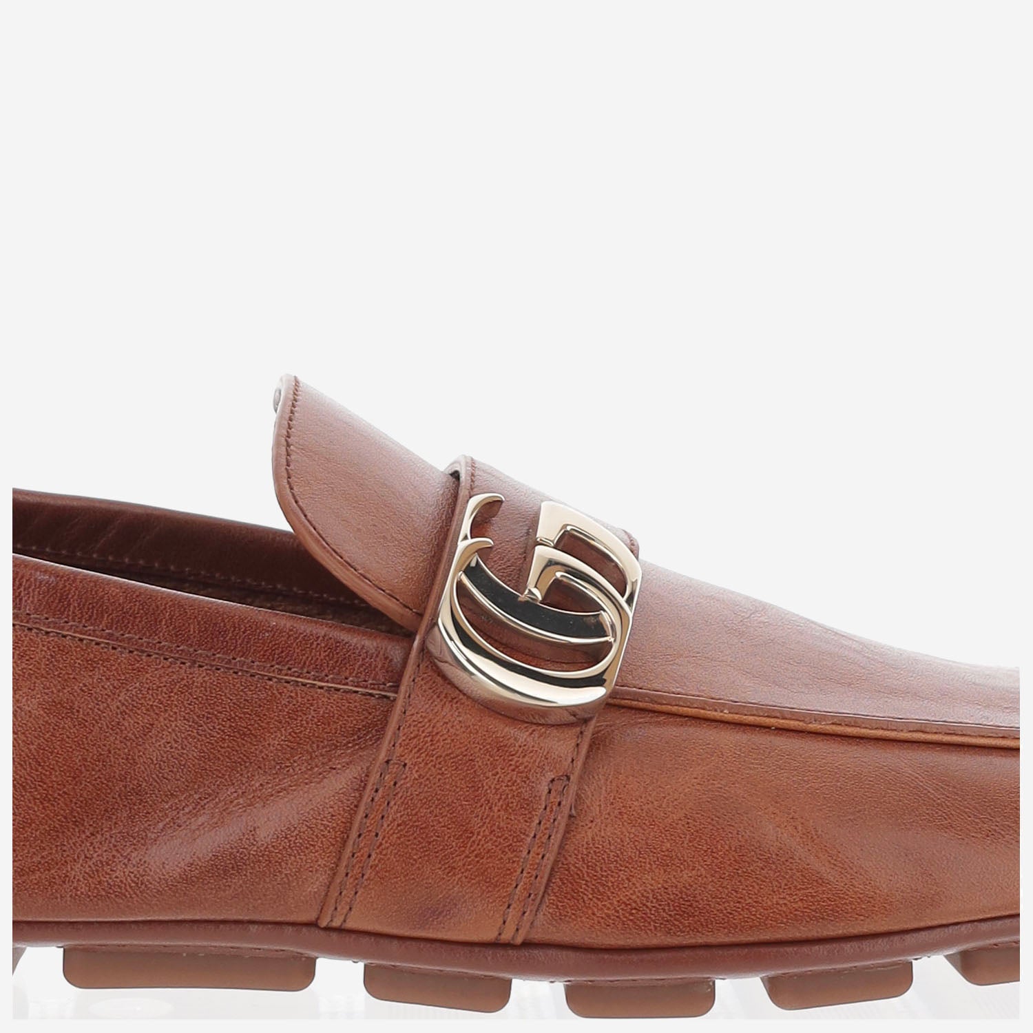 MOCASSINI IN PELLE CON LOGO 874811 AAGSG7608 GUCCI 