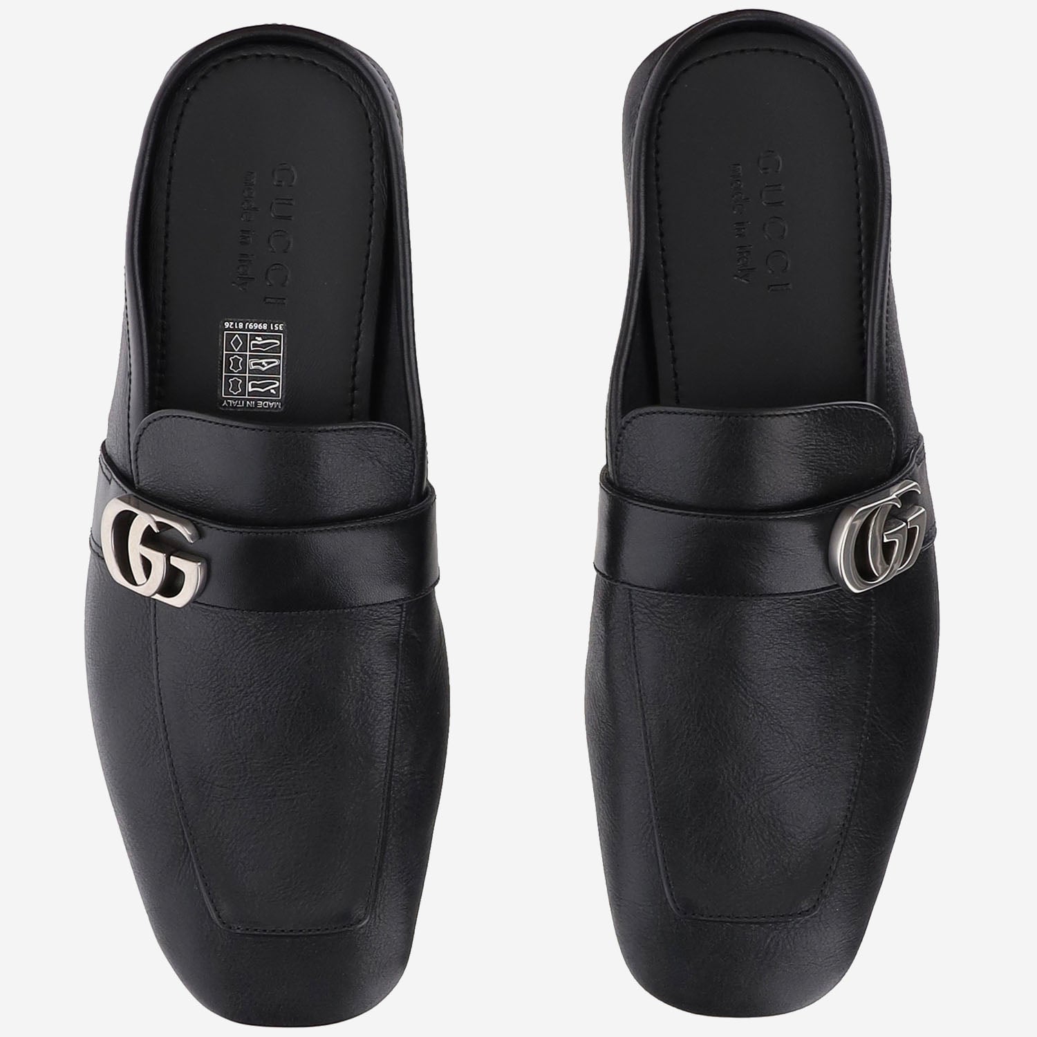 SLIPPER IN PELLE CON LOGO 874812 AAGSG1000 GUCCI 