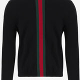 MAGLIA IN CASHMERE CON WEB 875161 XKFPA1060 GUCCI 