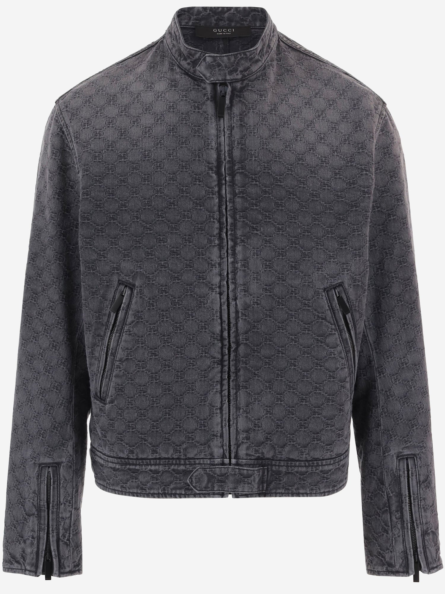 GIACCA CON ZIP IN DENIM DI COTONE GG JACQUARD 875566 XDDGU1401 GUCCI 