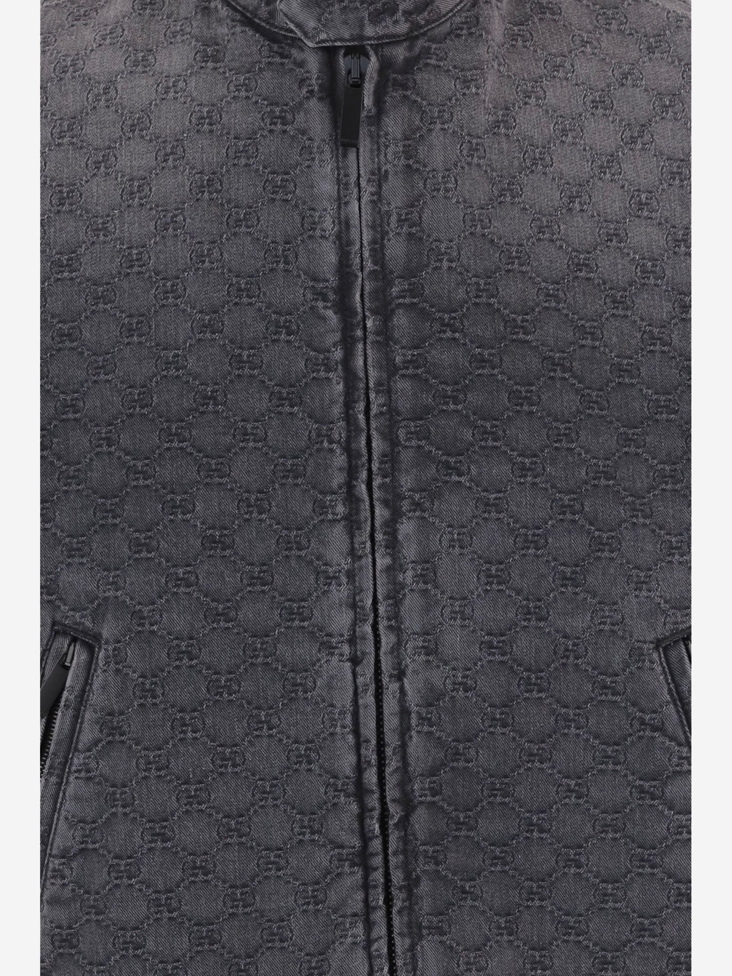 GIACCA CON ZIP IN DENIM DI COTONE GG JACQUARD 875566 XDDGU1401 GUCCI 