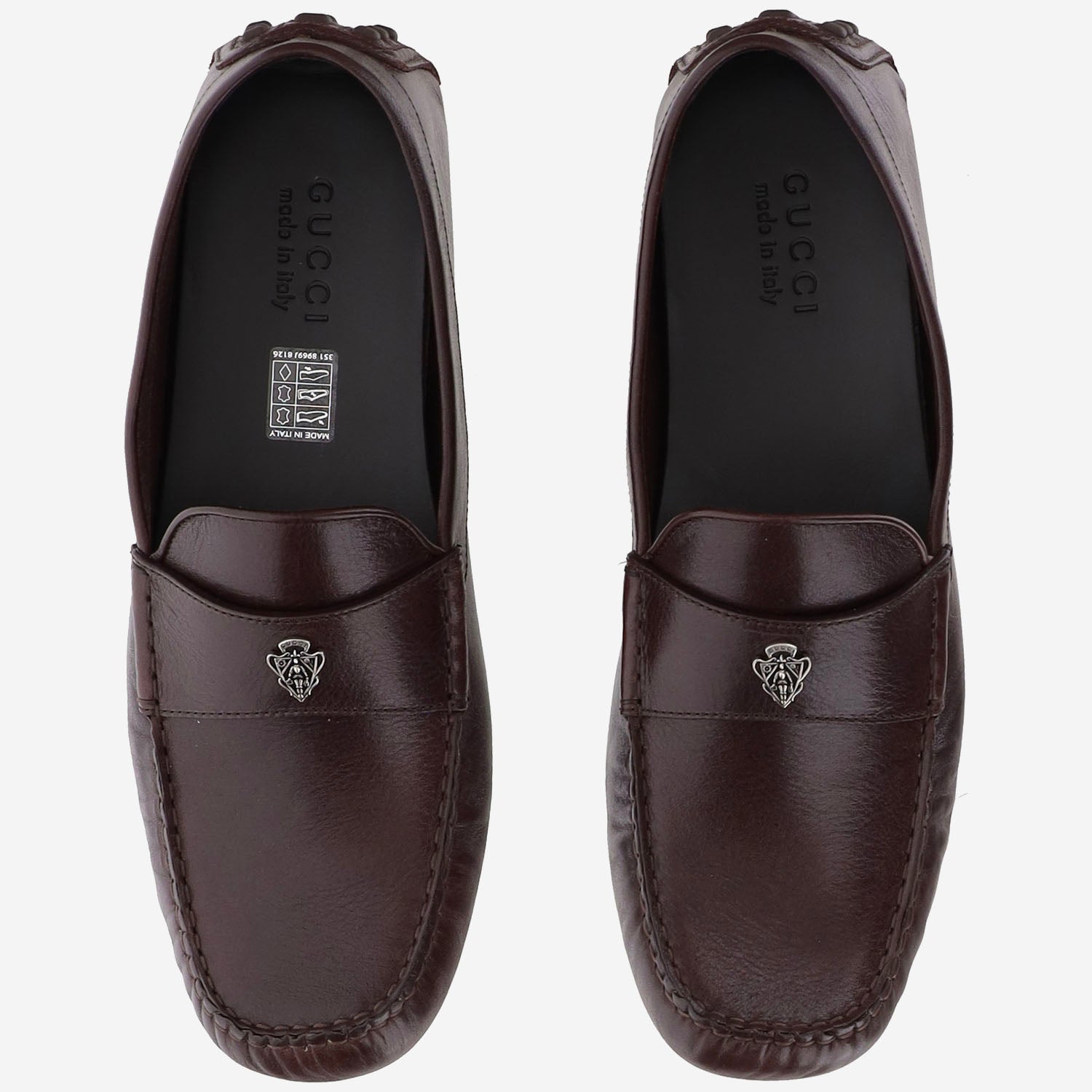 MOCASSINI IN PELLE CON LOGO 876323 AAGG12117 GUCCI 