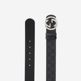 CINTURA REVERSIBILE CON FIBBIA INCROCIO GG 876356 AAGRL1000 GUCCI 