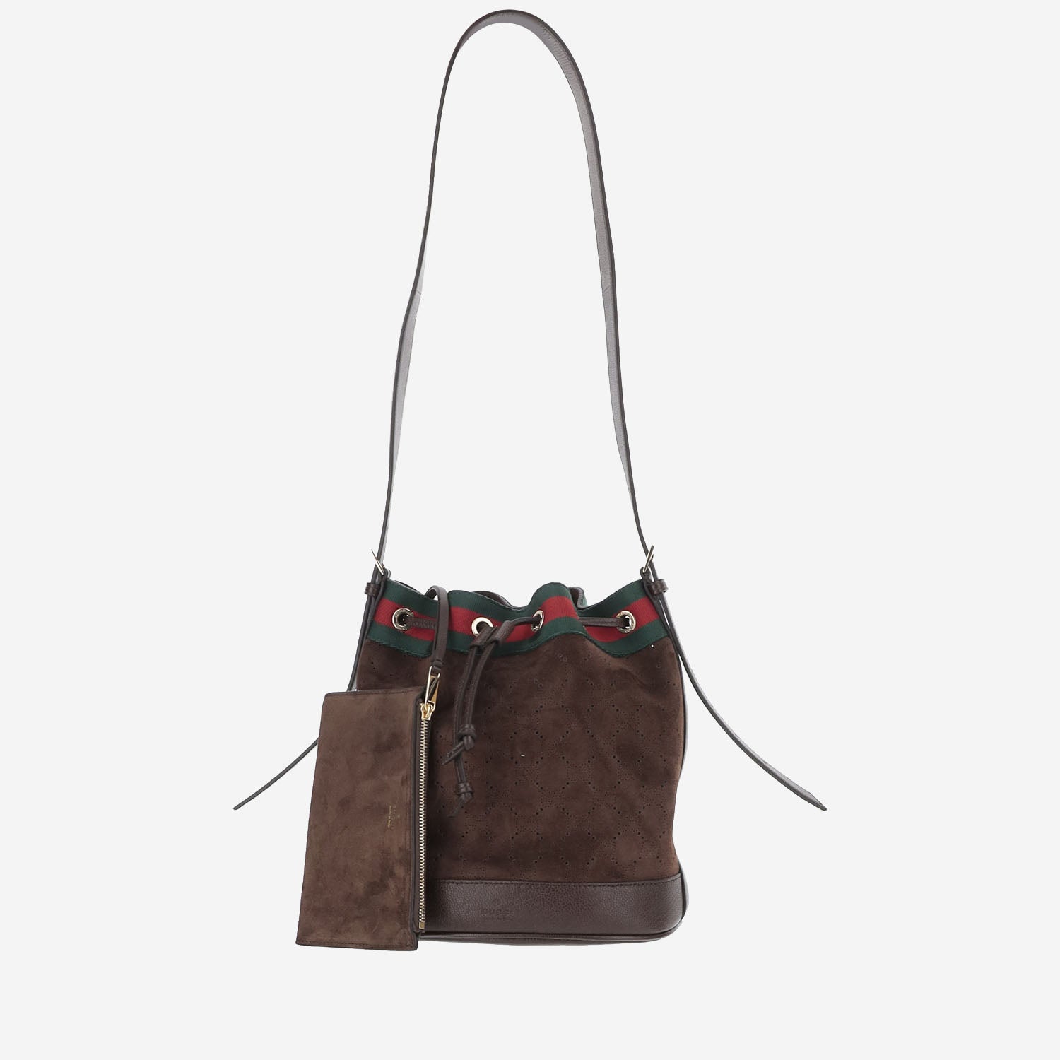 BORSA A SECCHIELLO IN PELLE SCAMOSCIATA A002GW AAHBL2147 GUCCI 