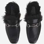 SLIPPER IN PELLE CON MORSETTO A005GQ AAG9B1000 GUCCI 