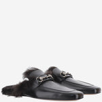 SLIPPER IN PELLE CON MORSETTO A005GQ AAG9B1000 GUCCI 