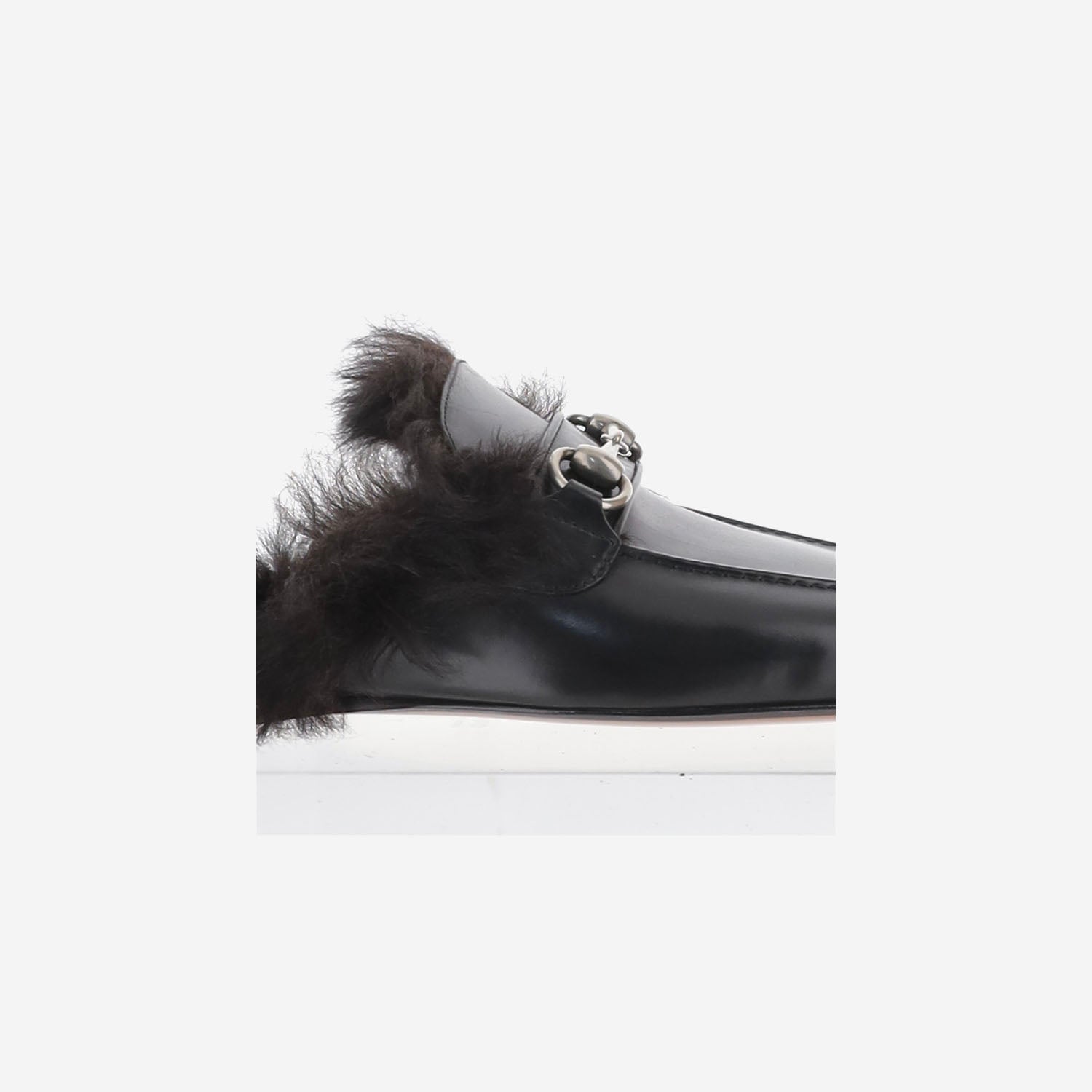 SLIPPER IN PELLE CON MORSETTO A005GQ AAG9B1000 GUCCI 