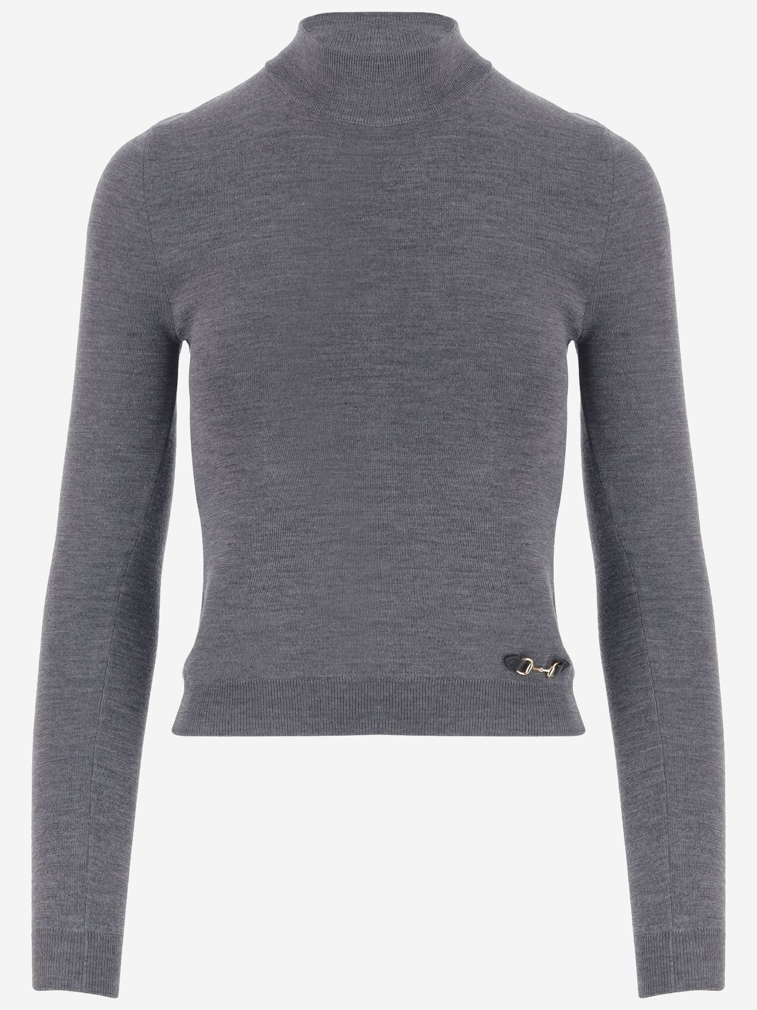 MAGLIA IN LANA CON DETTAGLIO MORSETTO A0064X XKFS21162 GUCCI 