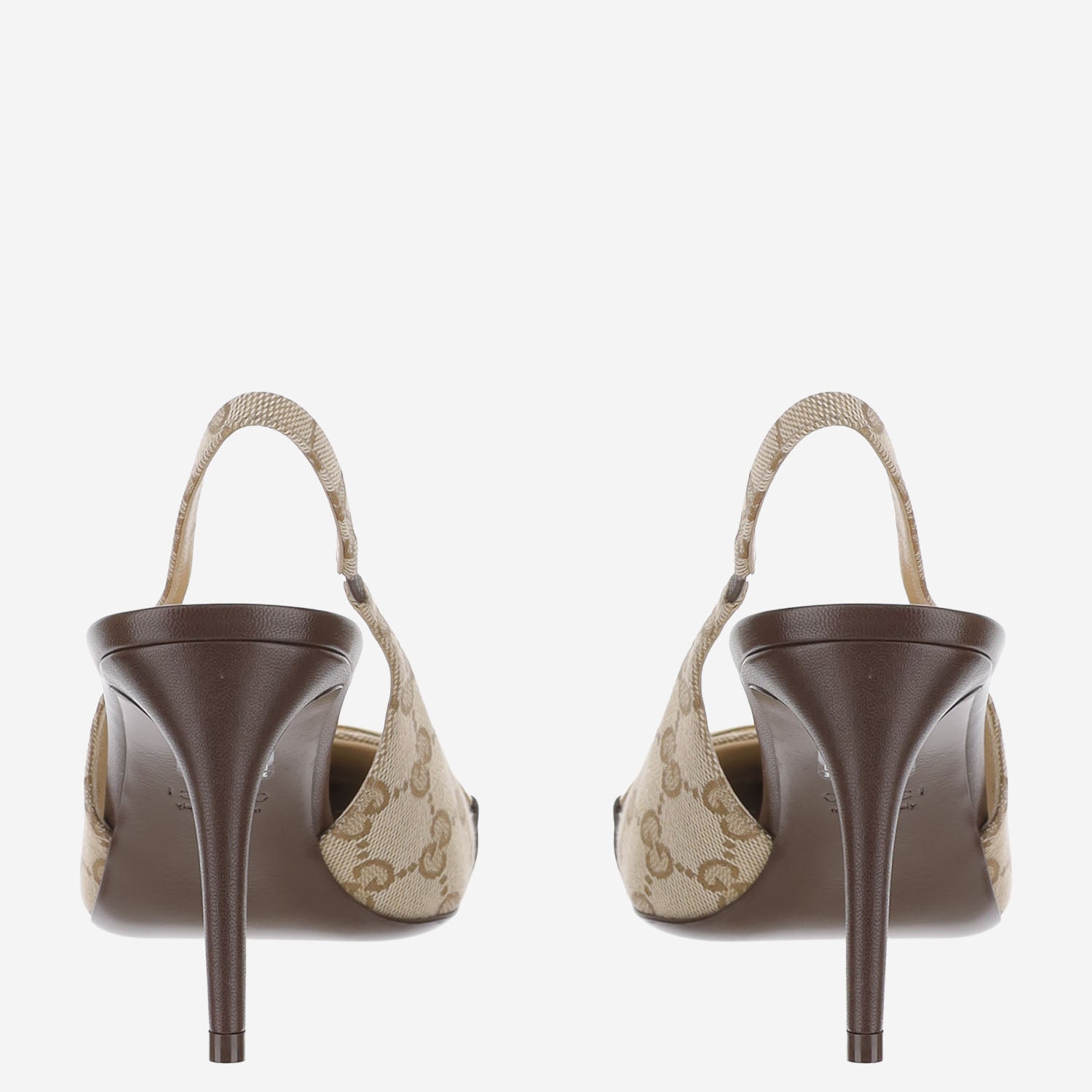 Décolleté slingback in pelle e tessuto GG A0068T FAGHW9650 GUCCI 