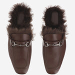 SLIPPER IN PELLE CON MORSETTO A006AZ AAG9G2503 GUCCI 