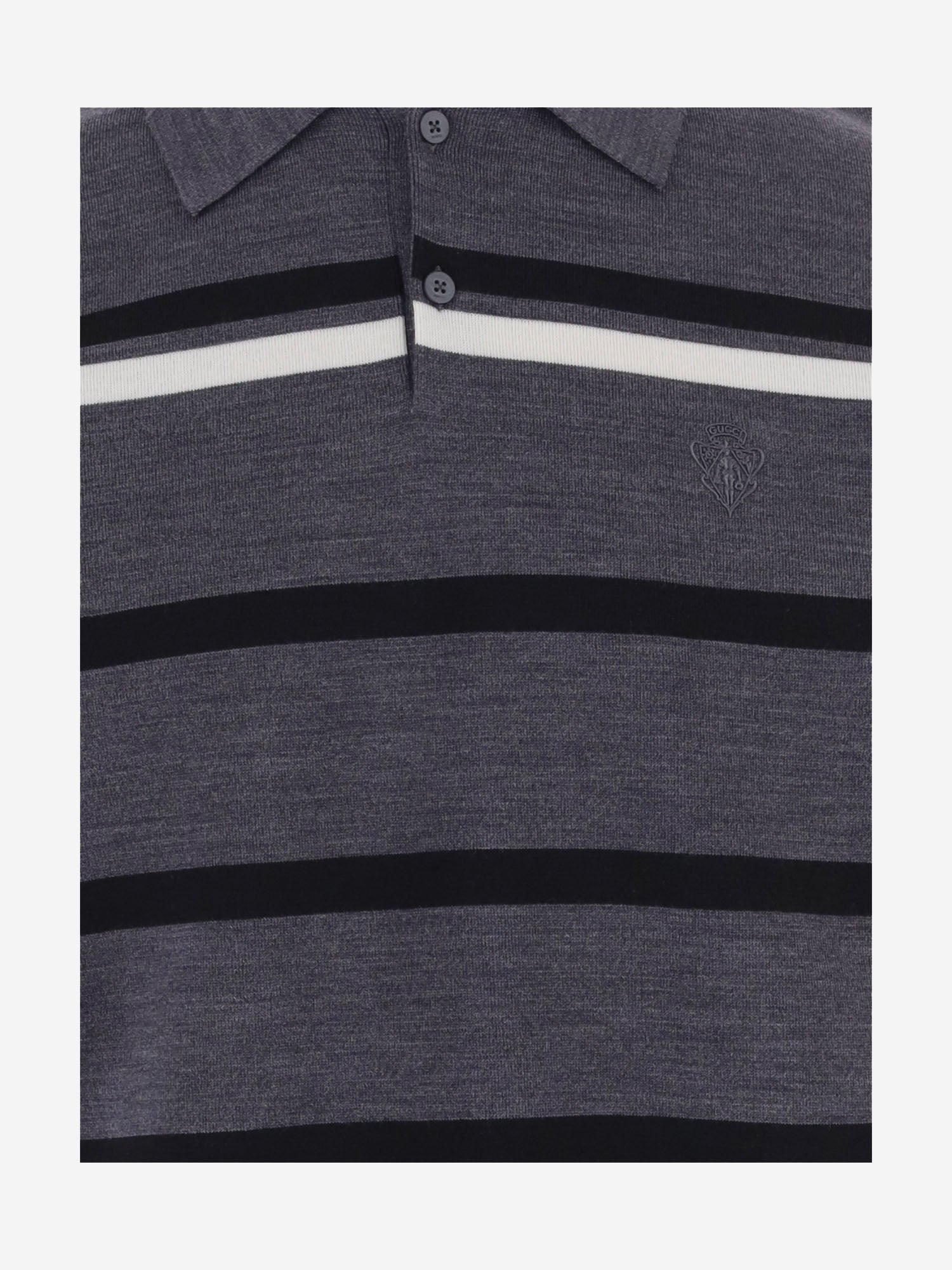 Polo a righe in misto lana A006CO XKFTA1052 GUCCI 