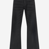Pantaloni in denim di cotone stretch spalmato con nastro web A006GG XDDH31000 GUCCI 