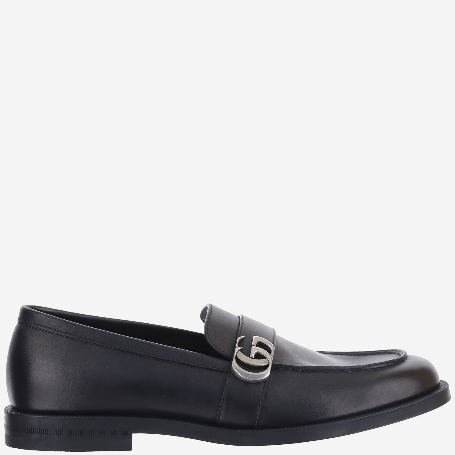 MOCASSINI IN PELLE CON LOGO A006HC BLM001000 GUCCI 